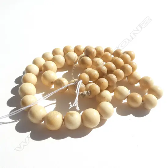 (19463) VINTAGE LONG STRAND BONE BEADS L.600mm