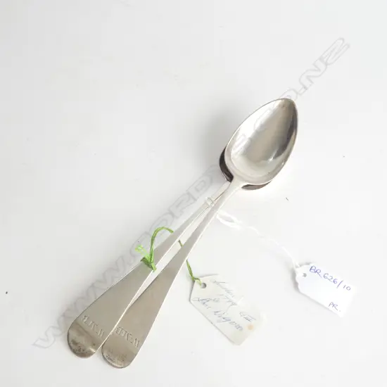 PR STG SILVER PIE SPOONS; LONDON 1799 THOMAS WALLIS II 119 GRAM 