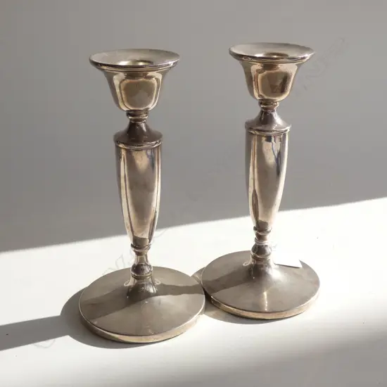 PR STG SILVER CANDLESTICKS, B'HAM 1973 H.190mm