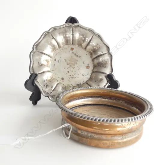 2 SHEFFIELD PLATE COASTERS 175mm dia