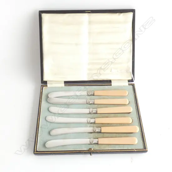 BOXED SET OF 6 S/PLATE SHEFFIELD BUTTER KNIVES
