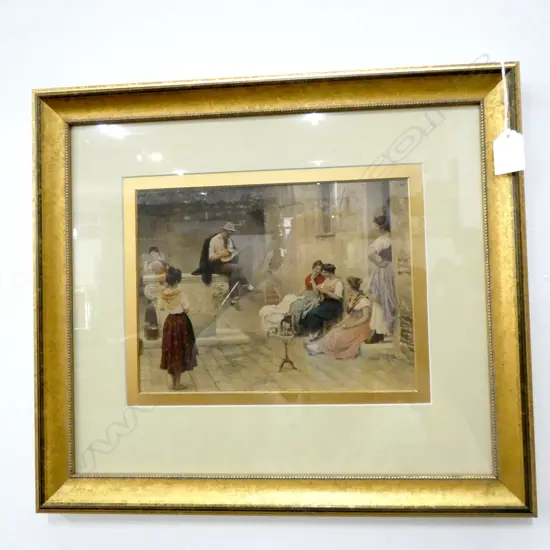 GILT FRAMED PRINT; LATE 19thC ITALIAN SCENE 180x240mm