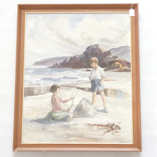 NAN MERCER 'TIME TO GO' W/C 600 X 485MM signed