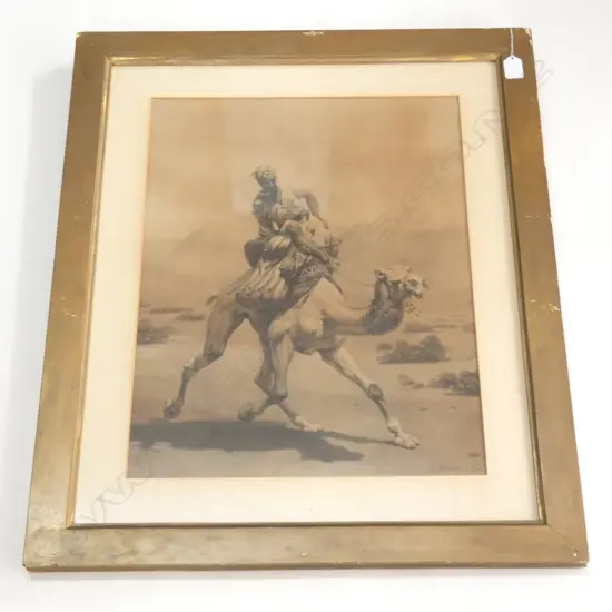 HORACE VERNET (FRENCH 1789-1863), FRAMED STEEL ENGRAVING, ‘BÉDOUIN AVEC CAMEL’ (1842)