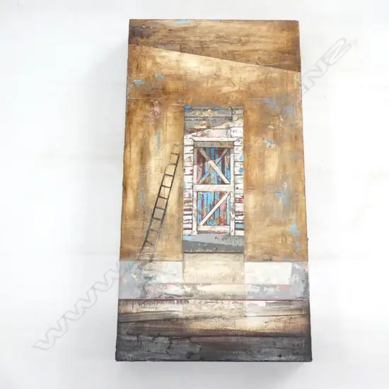 JANE MITCHELL 'TIMELESS DOOR... WITH LADDER' OIL ON BOARD 2006