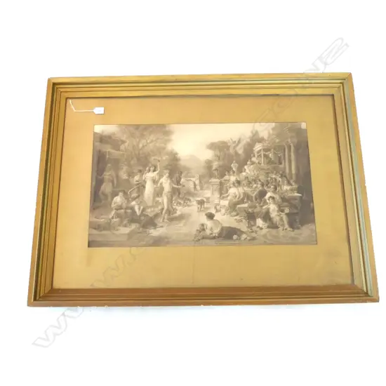 LARGE FRAMED VICTORIAN PRINT BY M OBERHAUSER "WHEN ROME WAS MISTRESS OF THE WORLD'450 X 770mm