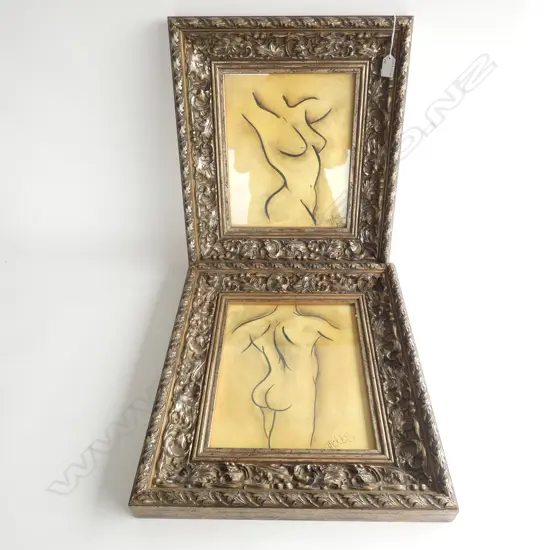 PR ORNATE FRAMED NUDES BY D. HOBBS 2001  240 X 290MM