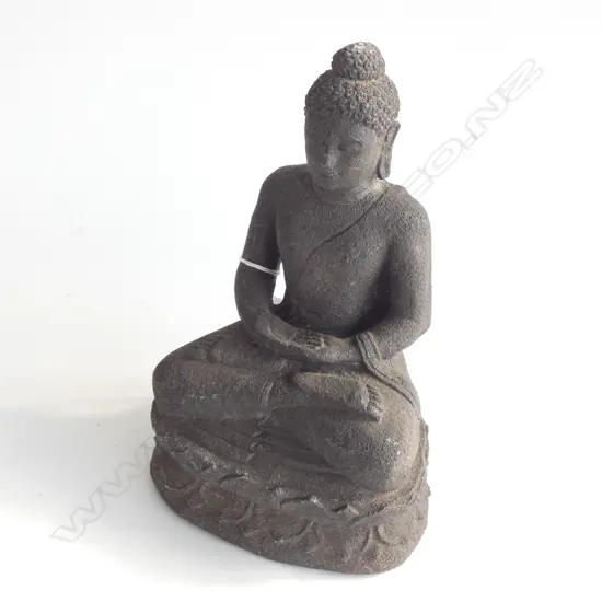 BLACK CEMENT SEATED BUDDHA H.210mm