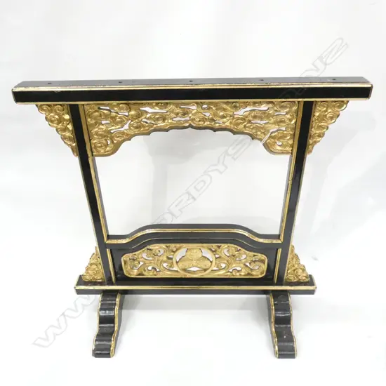 ORIENTAL BLACK & GOLD INCENSE STAND H.495mm W.530mm