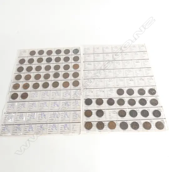 SHEETS BRITISH COPPER COINS 1895 - 1956 