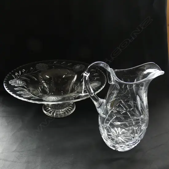 CRYSTAL JUG & BOWL 300mm dia