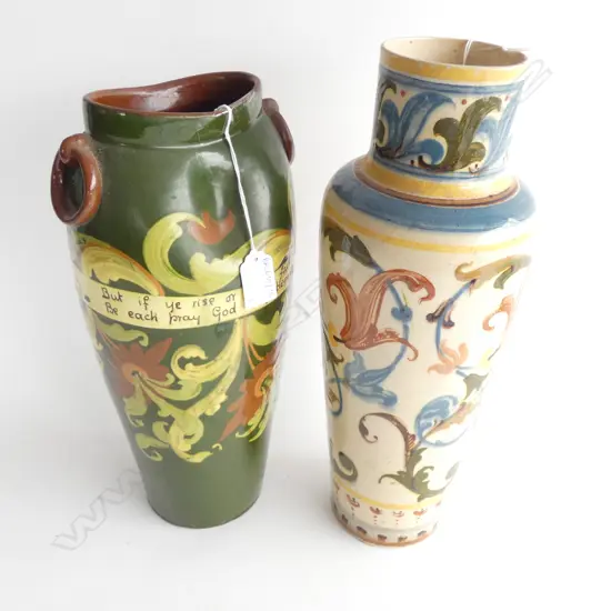 TORQUAY WARE VASE H.350mm + 1 SIMILAR AF