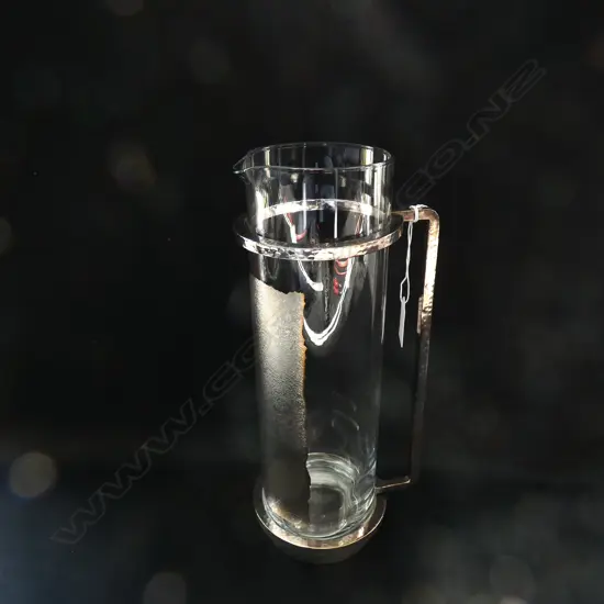 PAOLA NAVONE X EGIZIA GLASS & SILVER METAL WATER JUG H.305mm