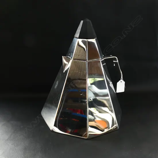 VINTAGE ITALIAN CALDERONI FRATELLI 'PYRAMID' SERIES STAINLESS STEEL COFFEE POT H.240mm