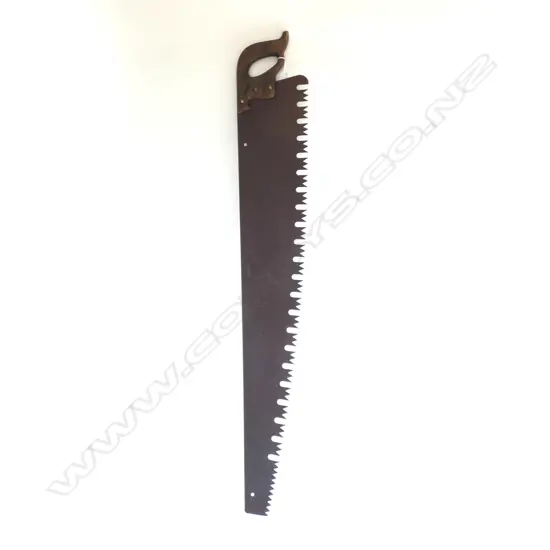 LARGE VINTAGE 'GREAT AMERICAN TOOTH' WOODEN SAW HANDLE AF L.1200mm