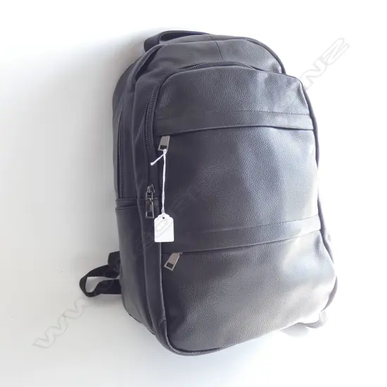 BLACK COWHIDE LEATHER BACK PACK H.450mm