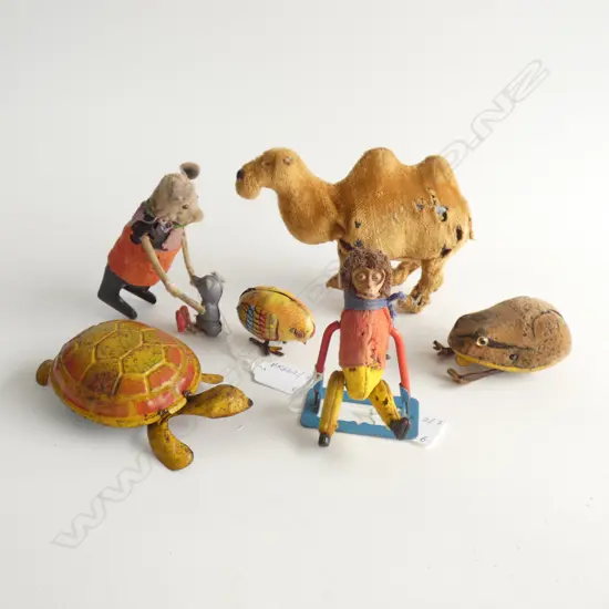 6 OLD METAL TOYS PLAYWORN 