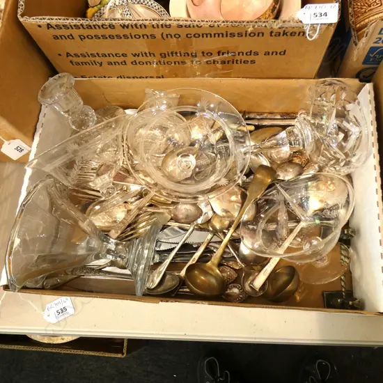 COMMUNITY PLATE CUTLERY + ASST. CRYSTAL ETC