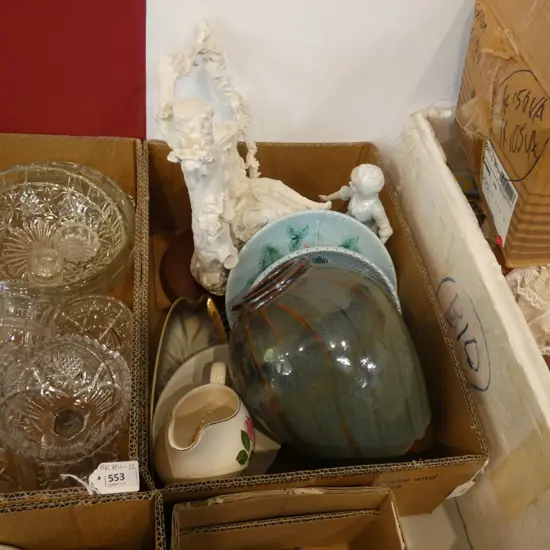 BOX LOT ASST. CHINA & FIGURINES 