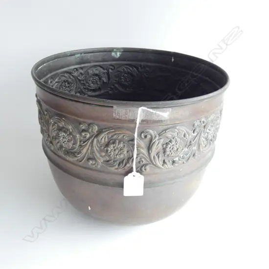 OLD BRASS JARDINERE H.250mm 290mm dia
