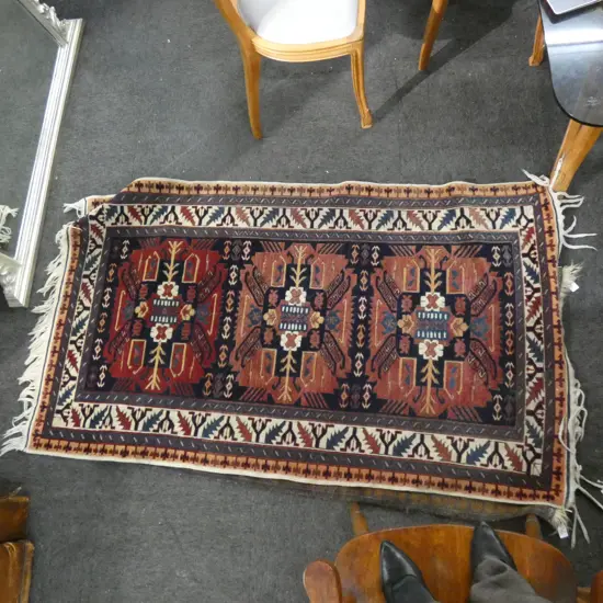 HAND KNOTTED WOOL PILE TRIBAL RUG 1700x1000mm