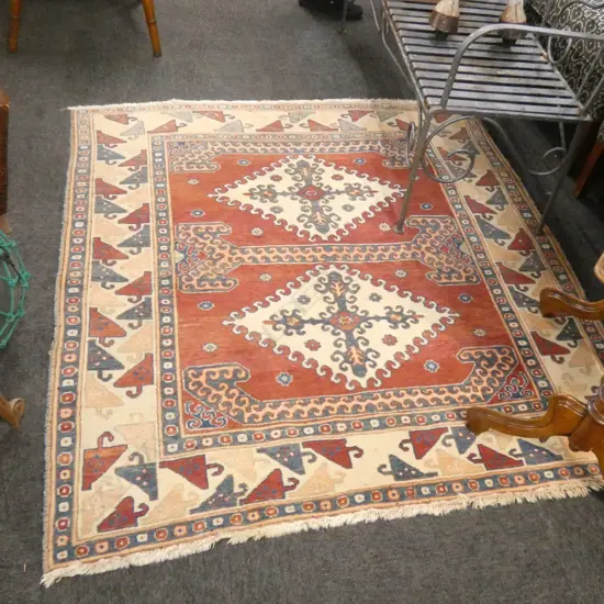 TURKISH HAND KNOTTED RUG 1530 X 1410MM