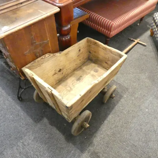 ANTIQUE HAND MADE WOODEN CART L.800mm