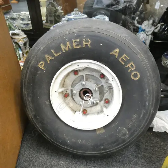 PNEUMATIC AEROPLANE WHEEL OFF AN OLD CESSNA