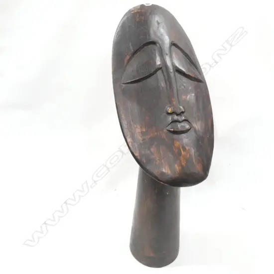 CARVED WOODEN FACE H.630mm