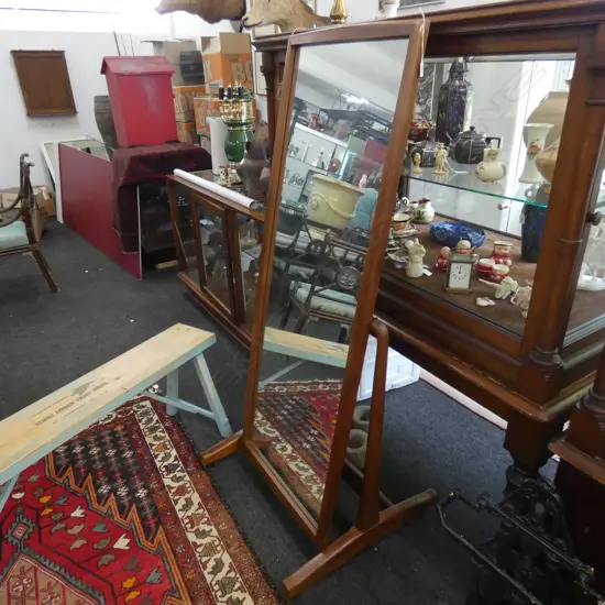 RETRO MAHOGANY FRAMED CHEVAL MIRROR 