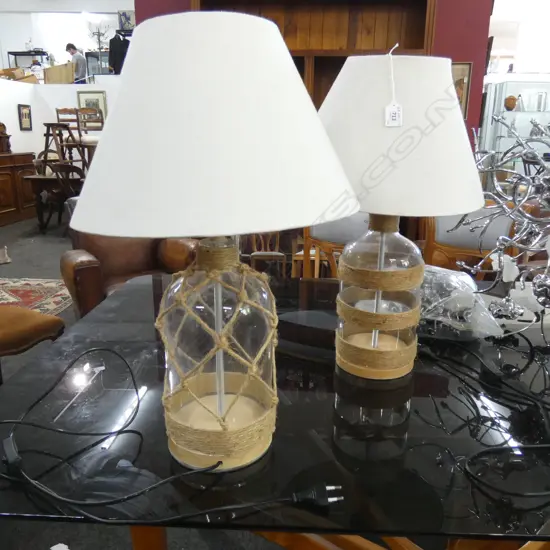 PR COASTAL STYLE GLASS & ROPE LAMPS H.550mm