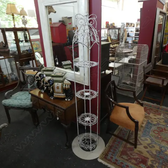 4 TIER WHITE PAINTED METAL STAND H.1800mm