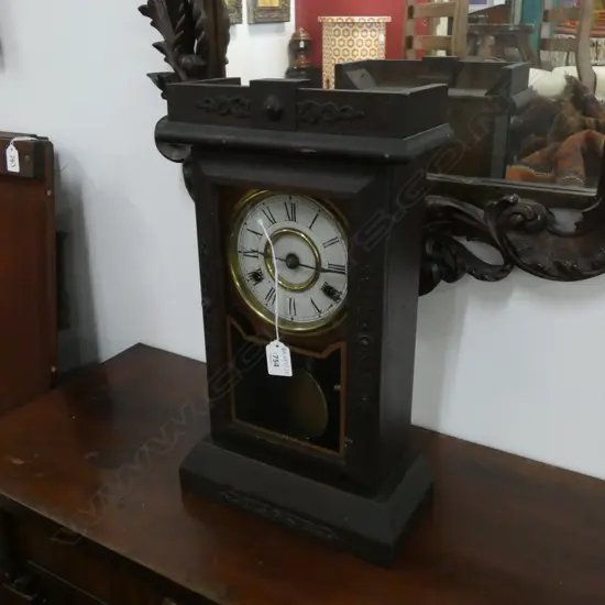 EARLY 20thC NEW HAVEN 8 DAY CLOCK H.430mm