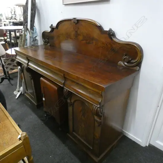 VICTORIAN PEDESTAL SIDE BOARD 3 DRAWERS 2 CUPBOARDS...