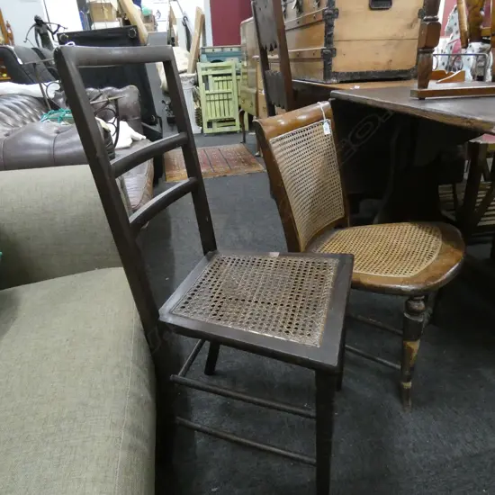 2 WOVEN CANE CHAIRS 
