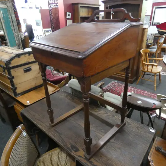 LATE 19TH C MAHOGANY WRITING DESK H 940 MM