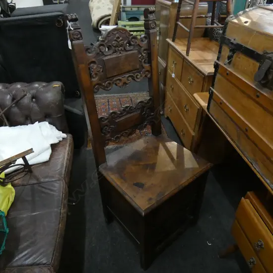 CARVED OAK CHAIR H.1240mm