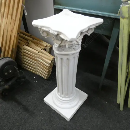 DECORATIVE PLASTER COLUMN H 700MM W 218MM AT WIDEST POINT.