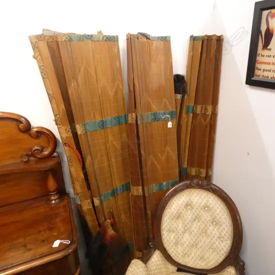 5 ‘SUDARE’ SPLIT BAMBOO BLINDS FROM A SHINTO SHRINE