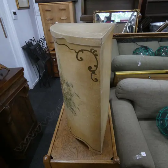 OLD PAINTED LAUNDRY CORNER BIN H.705mm