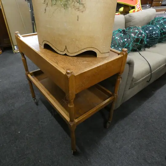 OAK TEA TROLLEY  L 750MM