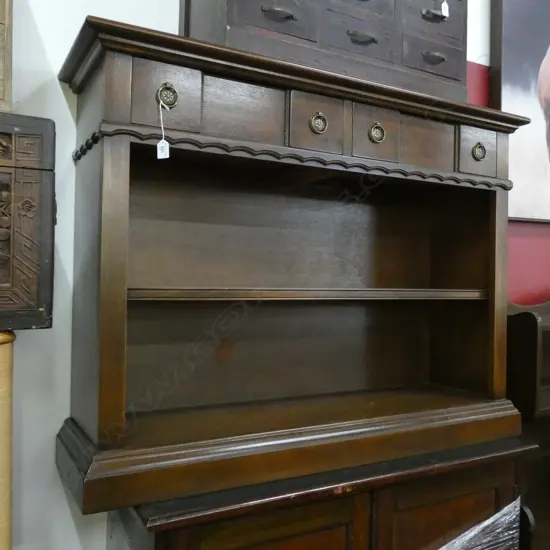 MAHOGANY BOOKCASE WITH 2 DRAWERS L 1200 MM
