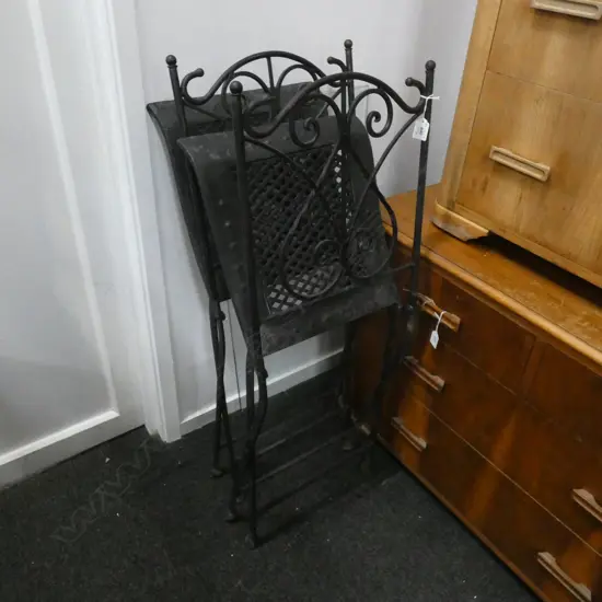 PR BLACK FOLDING METAL PATIO CHAIRS 