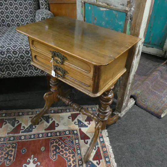 GERMAN SEWING TABLE (repairs to veneer) 460 x 370 x 730mm