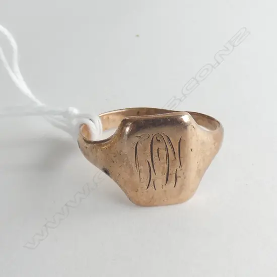 9CT ANTIQUE SIGNET RING 3.5gms