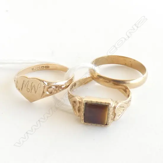 3 SMALL 9CT RINGS 4.5gms