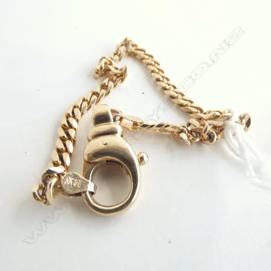 9CT GOLD 11.8gm FLAT CURB LINK BRACELET