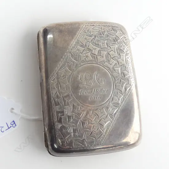 STG SILVER CIGARETTE CASE, B'HAM 1907 86 GRAMS