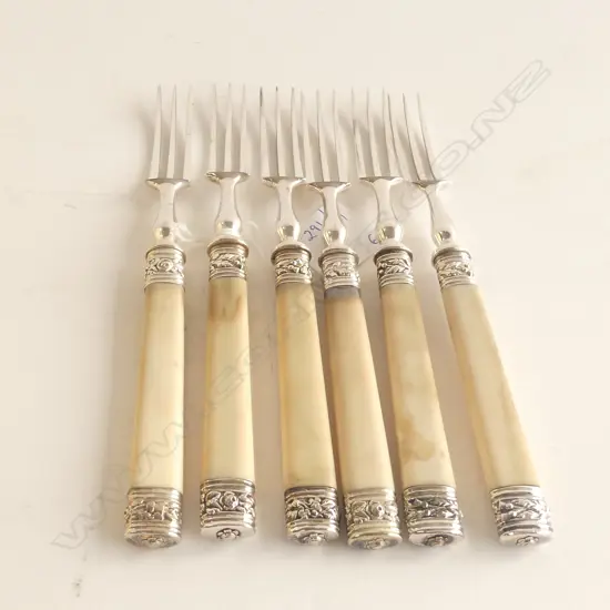 6 IVORY HANDLED FORKS