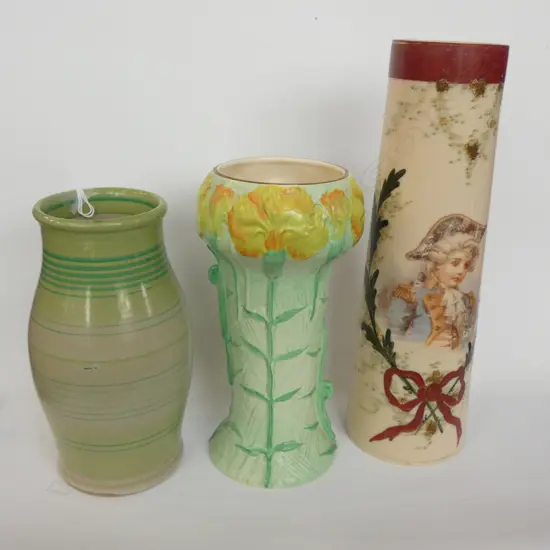 3 OLD ENGLISH VASES - TALLEST H.310mm